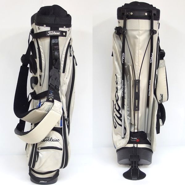 実際に弊社で買取させて頂いたTitleist/タイトリスト 軽量 7分割スタンドキャディバッグ グレーｘ ブラックの画像 2枚目