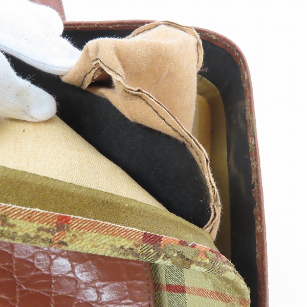 実際に弊社で買取させて頂いた【ジャンク】Burberrys/バーバリーズ オールド シャドーホース ノバチェック レザー チェーンショルダーバッグの画像 6枚目