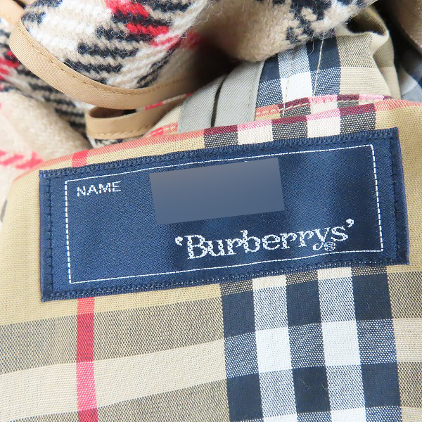 実際に弊社で買取させて頂いたBurberrys/バーバリーズ ネーム入り チェックライナー付き ステンカラーコートの画像 5枚目