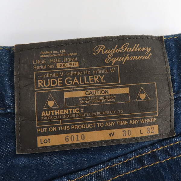 実際に弊社で買取させて頂いたRUDE GALLERY/ルードギャラリー デニムパンツ 0001807/W30L32の画像 5枚目