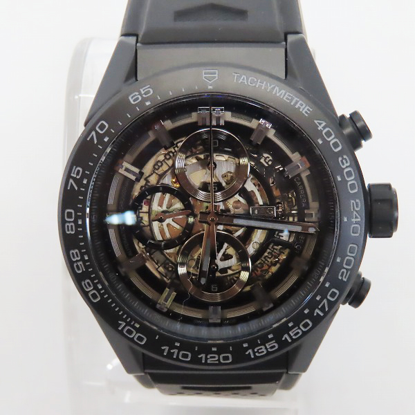実際に弊社で買取させて頂いたTAG Heuer/タグホイヤー カレラ ブラックスケルトン キャリバー01 自動巻き 腕時計 CAR2A91の画像 1枚目