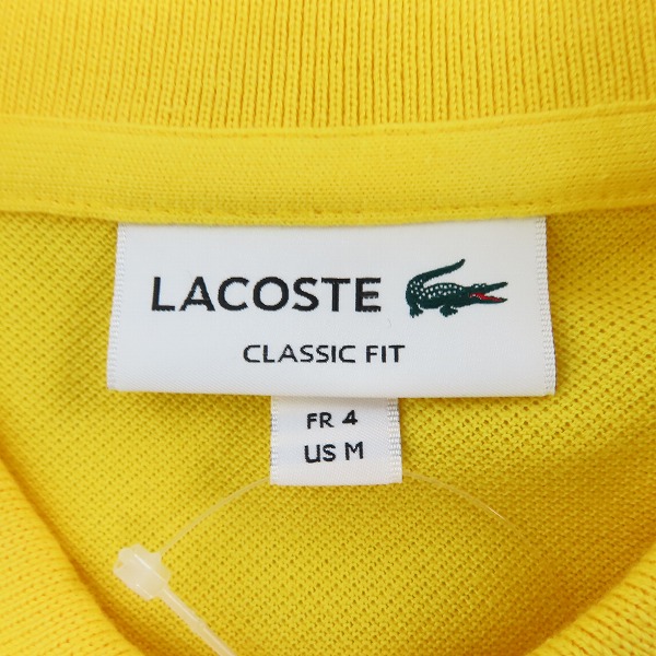 実際に弊社で買取させて頂いた【未使用】LACOSTE/ラコステ 半袖ポロシャツ イエロー/Mの画像 2枚目
