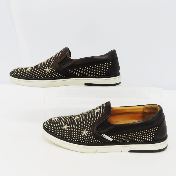 実際に弊社で買取させて頂いたJIMMY CHOO/ジミーチュウ スタースタッズスリッポン スニーカー ブラック/41の画像 3枚目