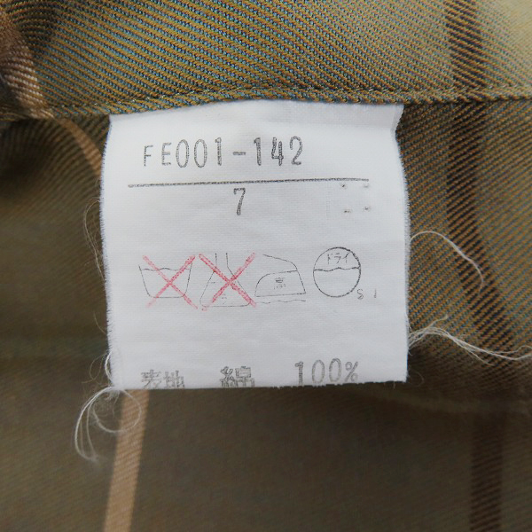 実際に弊社で買取させて頂いたBURBERRYS/バーバリーズ チェック柄長袖シャツ FE001-142/7の画像 3枚目