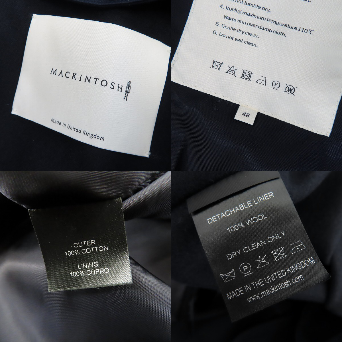 実際に弊社で買取させて頂いたMACKINTOSH/マッキントッシュ DUNKELD SINGLE BREASTED COAT WITH LINER ライナー付き ステンカラー コート GM-1001FD/48の画像 2枚目