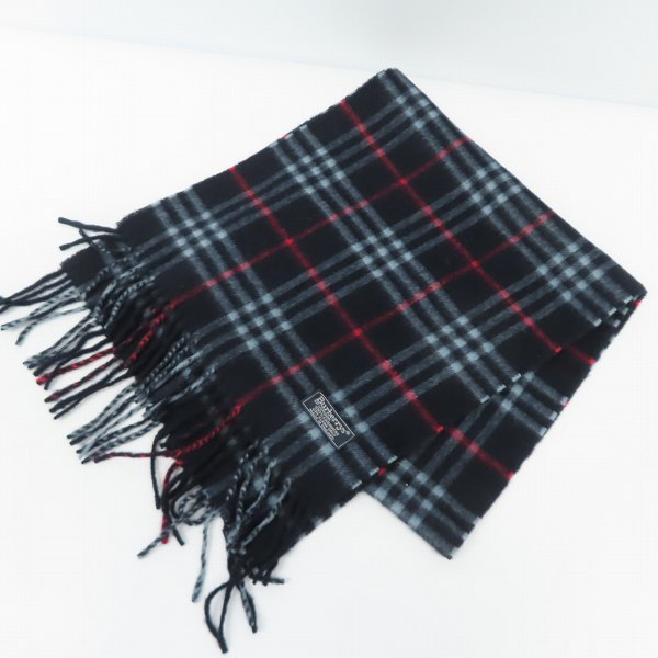 実際に弊社で買取させて頂いたBurberrys/バーバリーズ ノバチェック カシミヤ マフラー ブラック