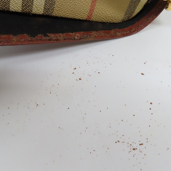 実際に弊社で買取させて頂いた【ジャンク】Burberrys/バーバリーズ オールド シャドーホース ノバチェック レザー チェーンショルダーバッグの画像 7枚目