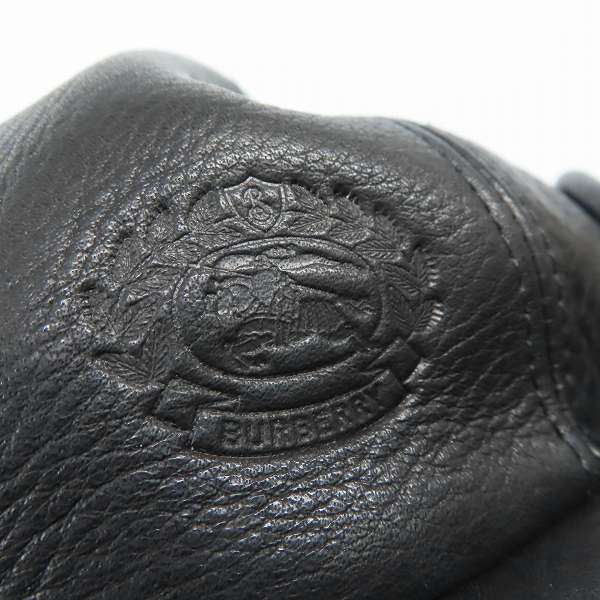 実際に弊社で買取させて頂いた【未使用】BURBERRY/バーバリー LEATHER AND SHEARLING EXPLOWER CAP キャップ/Sの画像 7枚目