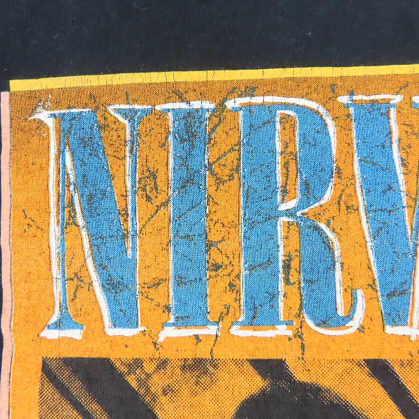 実際に弊社で買取させて頂いたNIRVANA/ニルヴァーナ 2004年 DEAD STOCK/デッドストック ORANGE PHOTO T-SHIRT バンドTシャツ ブラック/Sの画像 3枚目