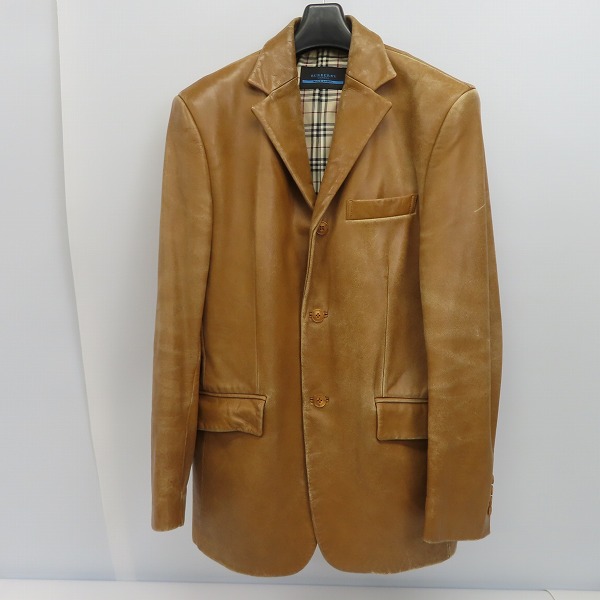実際に弊社で買取させて頂いたBURBERRY BLUE LABEL/バーバリーブルーレーベル 牛革 裏地チェック柄 レザージャケット/L