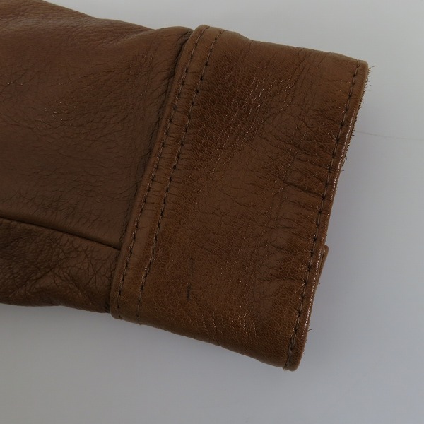 実際に弊社で買取させて頂いたTHE FLAT HEAD/フラットヘッド ディアスキン レザー ウエスタンシャツ/34の画像 8枚目