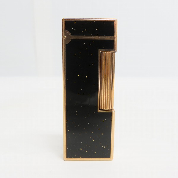実際に弊社で買取させて頂いたdunhill/ダンヒル サイドローラーガスライター ブラック × ゴールド 箔散らしデザイン