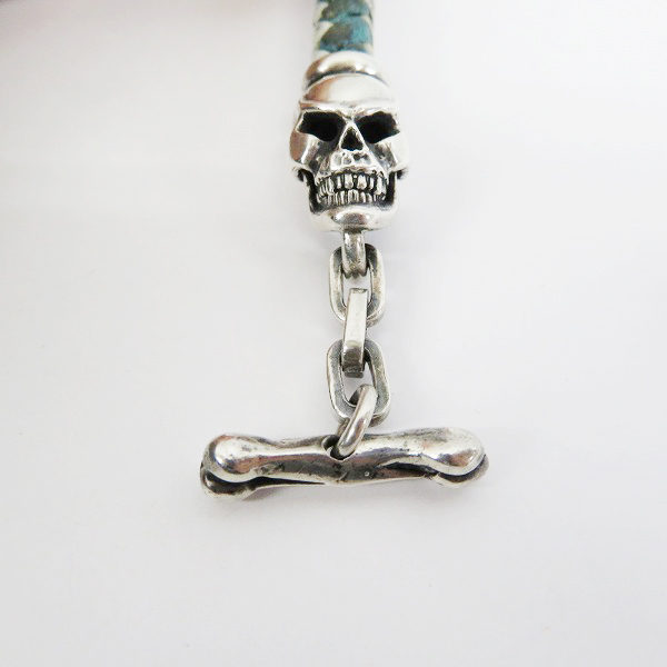 実際に弊社で買取させて頂いたLEATHERS & TREASURES/レザーズアンドトレジャーズ スカル レザーブレスレットの画像 2枚目