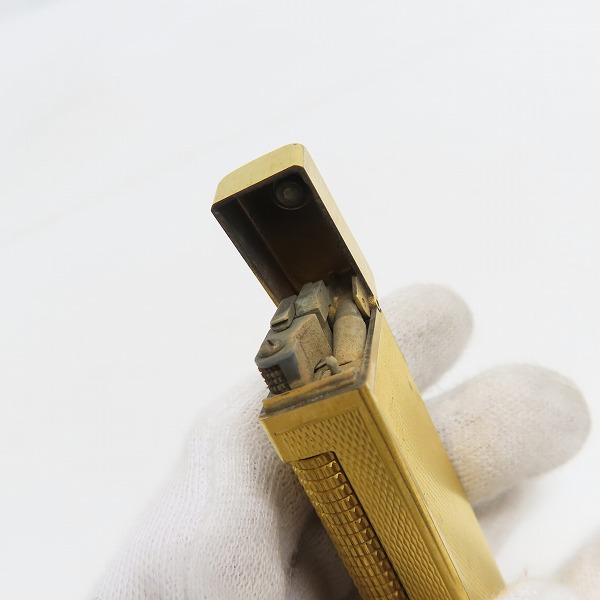 実際に弊社で買取させて頂いた(2) dunhill/ダンヒル サイドローラーガスライター ダイヤチェック ゴールドの画像 5枚目