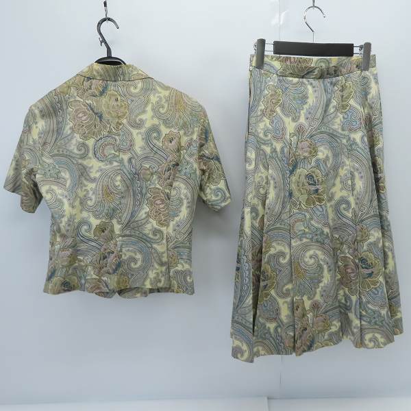 実際に弊社で買取させて頂いたBURBERRY'S/バーバリーズ 総柄 シャツ スカート セットアップ/9R/9ARの画像 1枚目