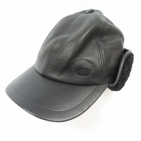 実際に弊社で買取させて頂いた【未使用】BURBERRY/バーバリー LEATHER AND SHEARLING EXPLOWER CAP キャップ/S