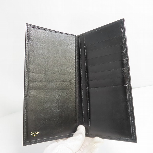 実際に弊社で買取させて頂いたCartier/カルティエ パシャ レザー 長札入れ/カード・札入れ 長財布 ブラックの画像 3枚目