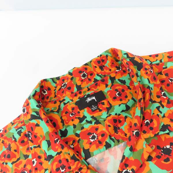 実際に弊社で買取させて頂いたSTUSSY/ステューシー アロハシャツ ポピー柄/Lの画像 4枚目