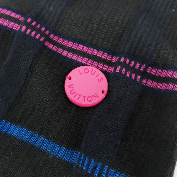 LOUIS VUITTON 立体お花ボタン装飾ミンティブルー水色シルクニット