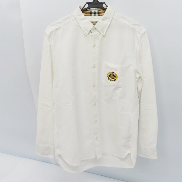 実際に弊社で買取させて頂いたBURBERRY/バーバリー 長袖シャツ 胸ポケット ロゴ刺繍/S