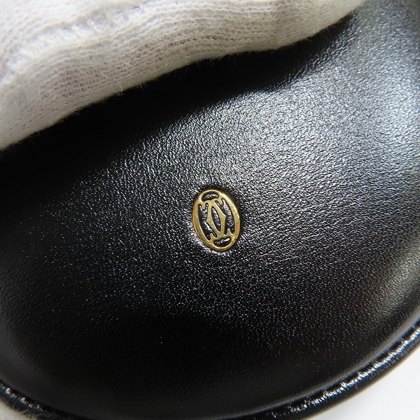 実際に弊社で買取させて頂いた【ギャラ付き】Cartier/カルティエ パシャ レザー コインケース 小銭入れ ウォレット ブラックの画像 5枚目