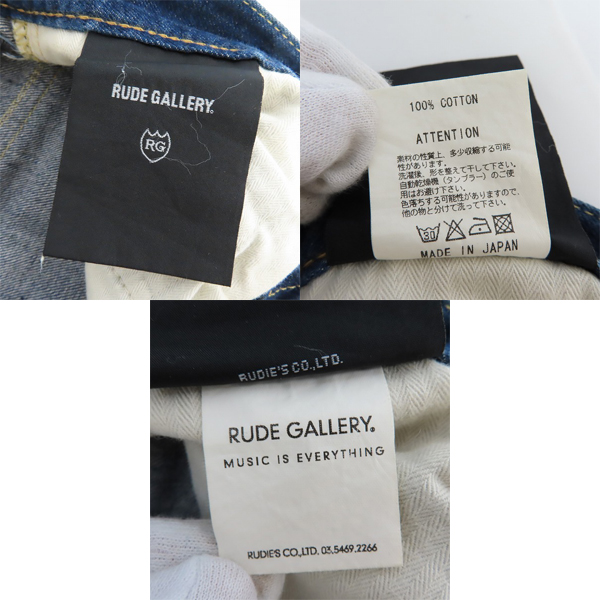 実際に弊社で買取させて頂いたRUDE GALLERY/ルードギャラリー デニムパンツ 0001807/W30L32の画像 3枚目