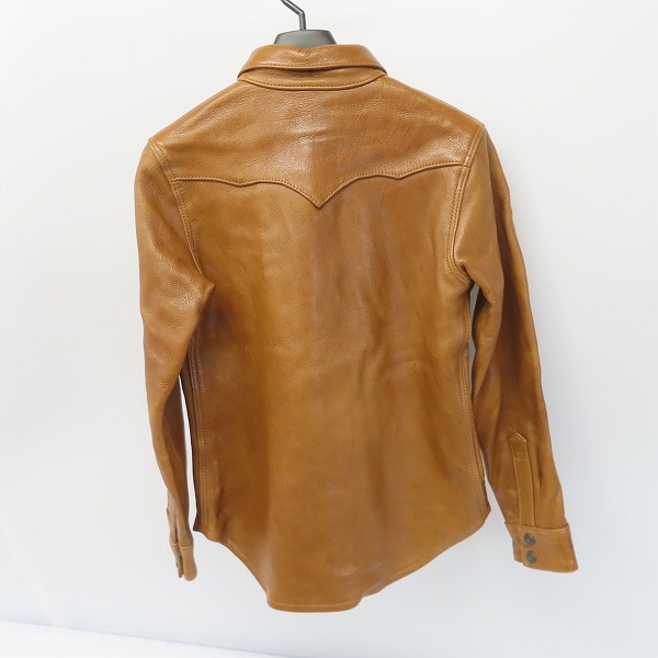 実際に弊社で買取させて頂いたTHE FLAT HEAD/フラットヘッド ディアスキン レザー ウエスタンシャツ/34の画像 1枚目