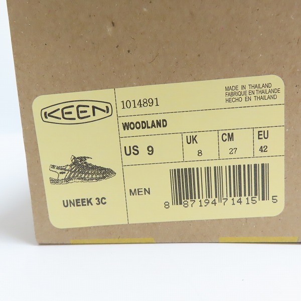 実際に弊社で買取させて頂いたKEEN/キーン UNEEK/ユニーク サンダル 1014891/27の画像 7枚目