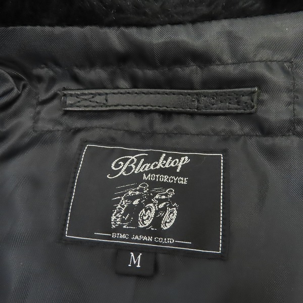 実際に弊社で買取させて頂いたBLACKTOP MOTORCYCLE/ブラックトップモーターサイクル バックペイント 山羊革 レザージャケット BT09FW-KJ04/Mの画像 2枚目