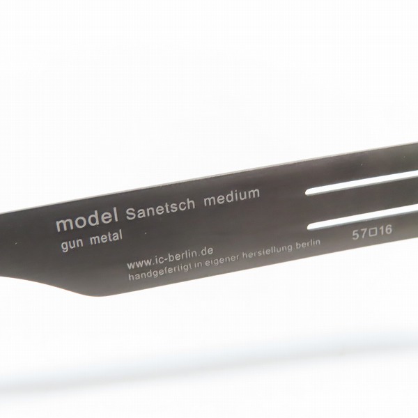 実際に弊社で買取させて頂いたic! berlin/アイシーベルリン sanetsch medium ガンメタル アイウェア/メガネフレーム/眼鏡の画像 7枚目