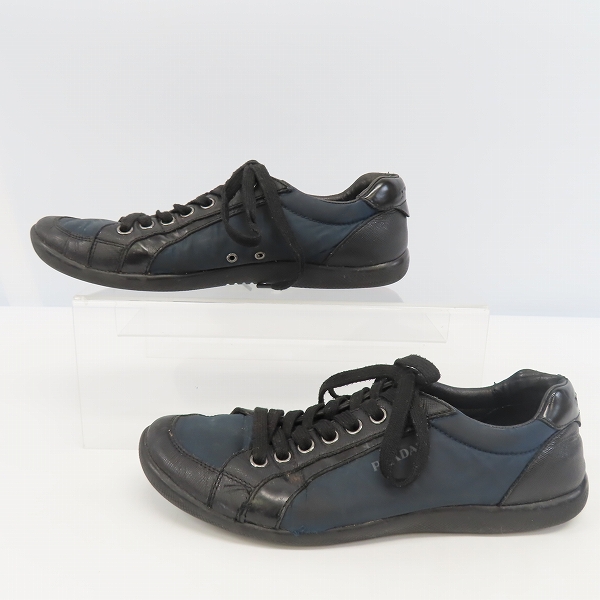 実際に弊社で買取させて頂いたPRADA/プラダ レザー切替し スニーカー 1835/8.5の画像 3枚目