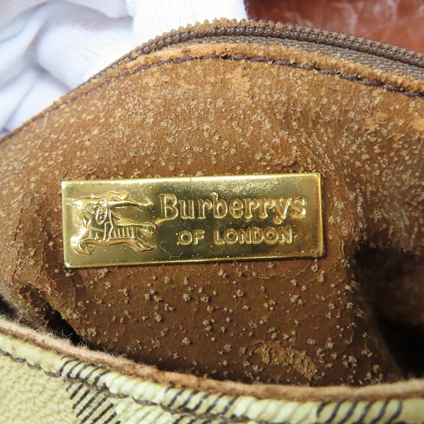 実際に弊社で買取させて頂いた【ジャンク】Burberrys/バーバリーズ オールド シャドーホース ノバチェック レザー チェーンショルダーバッグの画像 5枚目