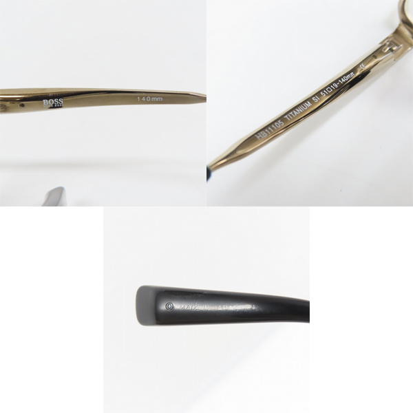 実際に弊社で買取させて頂いたHUGO BOSS/ヒューゴボス チタニウム レンズ度入りメガネフレーム/アイウェア HB11105の画像 6枚目