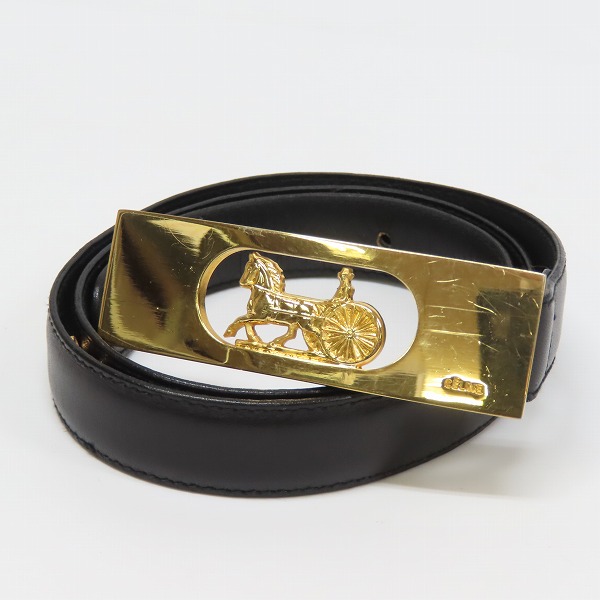 実際に弊社で買取させて頂いたCELINE/セリーヌ 馬車 ロゴ バックル レザーベルト