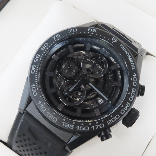 実際に弊社で買取させて頂いたTAG Heuer/タグホイヤー カレラ ブラックスケルトン キャリバー01 自動巻き 腕時計 CAR2A91