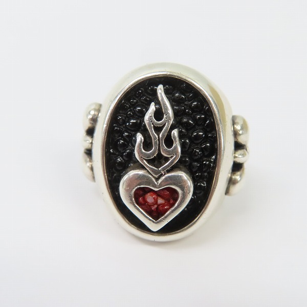 実際に弊社で買取させて頂いたLEATHERS AND TREASURES/レザーズ＆トレジャーズ セイクリッド ハート w/スティングレイ リング 15号の画像 1枚目