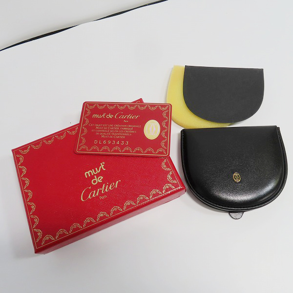 実際に弊社で買取させて頂いた【ギャラ付き】Cartier/カルティエ パシャ レザー コインケース 小銭入れ ウォレット ブラックの画像 7枚目