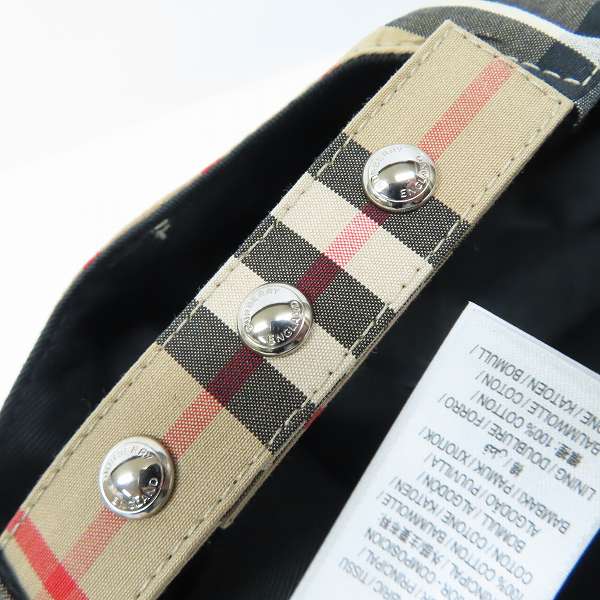 実際に弊社で買取させて頂いたBURBERRY/バーバリー TBロゴ ノバチェック キャップ/Lの画像 8枚目
