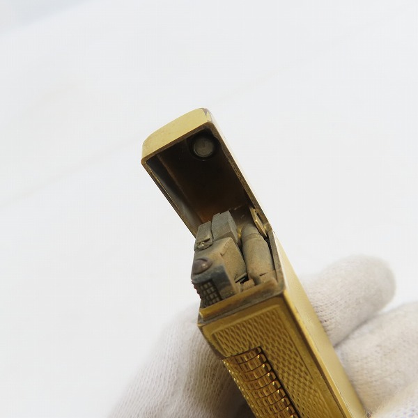 実際に弊社で買取させて頂いた(1) dunhill/ダンヒル サイドローラーガスライター ダイヤチェック ゴールドの画像 5枚目