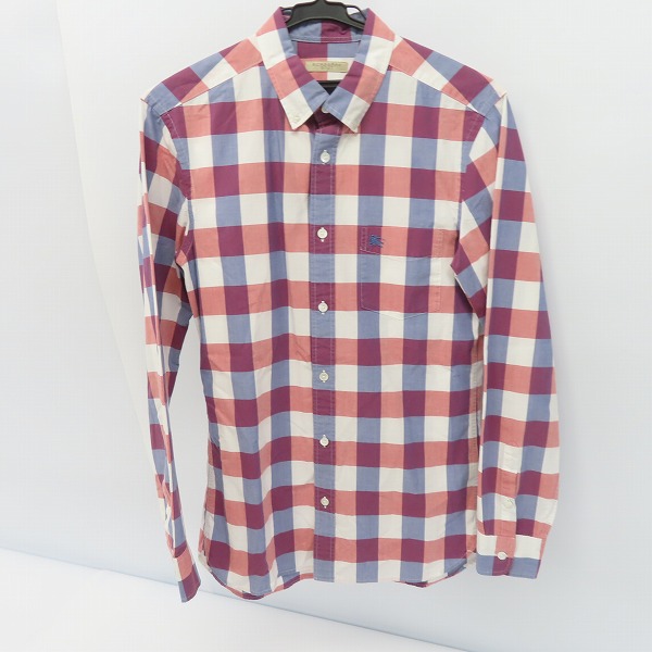 実際に弊社で買取させて頂いたBURBERRY BRIT/バーバリーブリット チェックシャツ  胸ポケット ロゴ刺繍/S