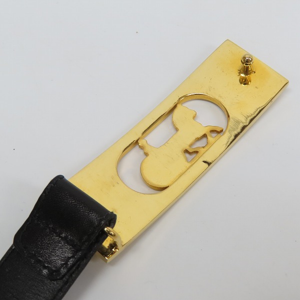 実際に弊社で買取させて頂いたCELINE/セリーヌ 馬車 ロゴ バックル レザーベルトの画像 4枚目