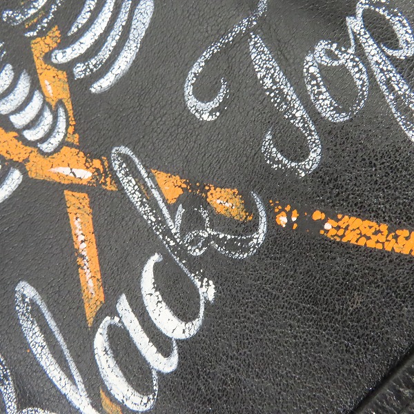 実際に弊社で買取させて頂いたBLACKTOP MOTORCYCLE/ブラックトップモーターサイクル バックペイント 山羊革 レザージャケット BT09FW-KJ04/Mの画像 5枚目