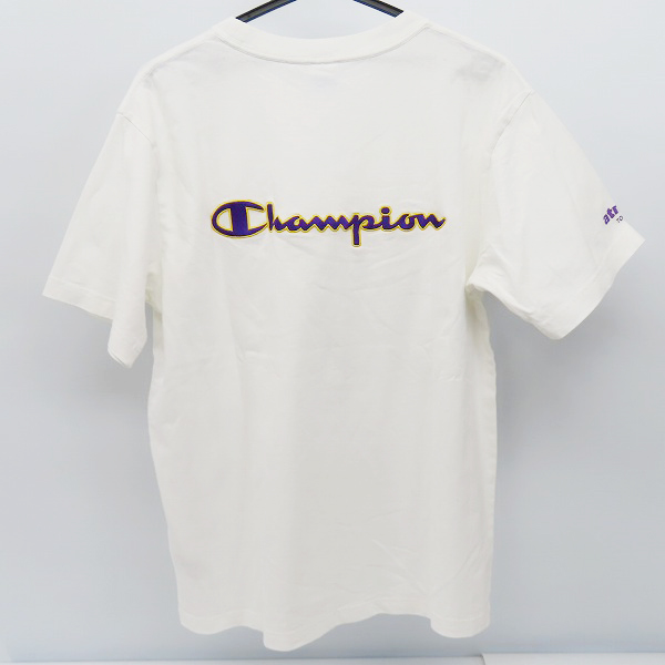 実際に弊社で買取させて頂いたChampion× ATMOS NYC LAB/チャンピオン×アトモスラボ ロゴ刺繡 半袖Tシャツ XLの画像 1枚目
