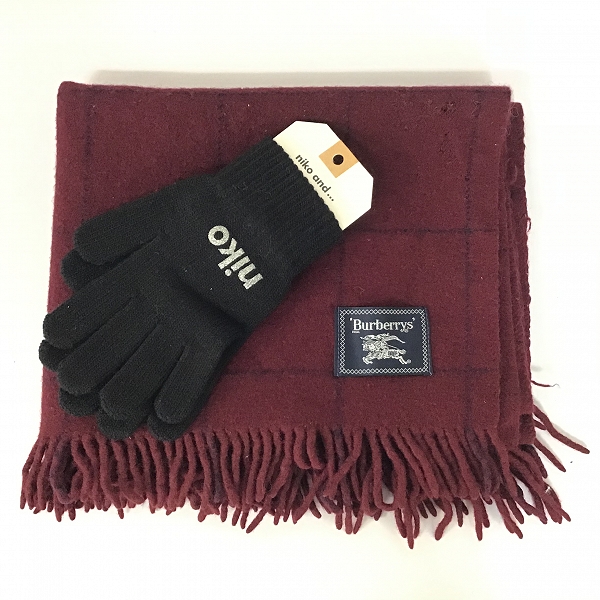 実際に弊社で買取させて頂いた【おまとめ品/未使用品含む】ラルフローレン/バーバリー/ニコアンド 他 ストール/マフラー/手袋/ひざ掛け 等の画像 5枚目