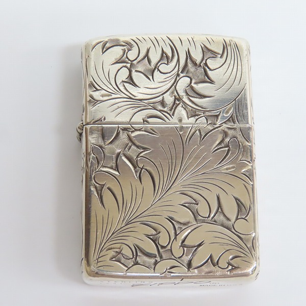 Zippo ジッポ/ スターリング 筆記体 斜めロゴ スリム USED Zippo ジッポ/ スターリング 筆記体 斜めロゴ スリム USED