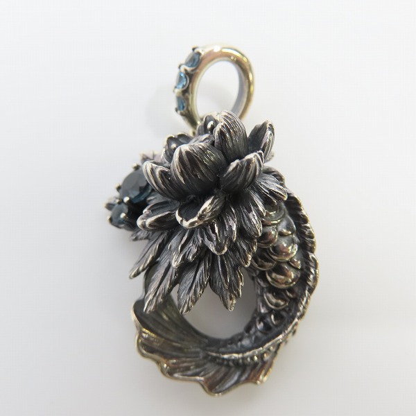 実際に弊社で買取させて頂いた【ギャラ付き】Bloody Mary/ブラッディマリー Lotus head/ロータスヘッド w/ロンドンブルートパーズ ペンダントの画像 1枚目