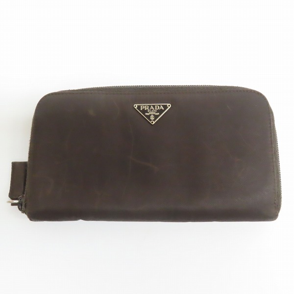 実際に弊社で買取させて頂いたPRADA/プラダ 三角ロゴプレート ラウンドファスナー長財布