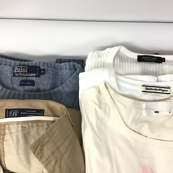 実際に弊社で買取させて頂いた【おまとめ品】ラルフローレン/ハレ/バーバリー他 セーター/Tシャツ/デニムパンツ等の画像 1枚目