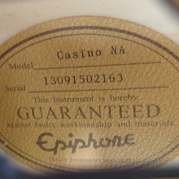実際に弊社で買取させて頂いた★Epiphone/エピフォン CASINO NA カジノ フルアコ エレキギター ギグケース付 の画像 4枚目