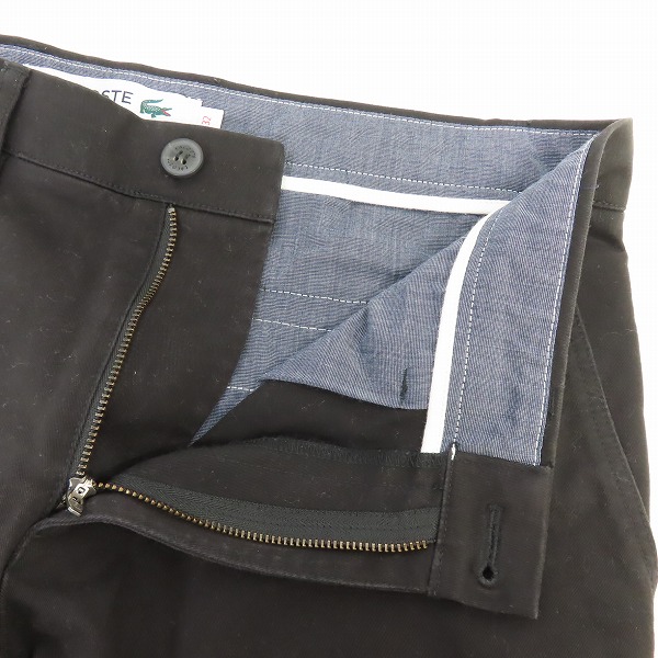 実際に弊社で買取させて頂いたLACOSTE/ラコステ スリムフィットチノパンツ ブラック HH9553/Lの画像 5枚目